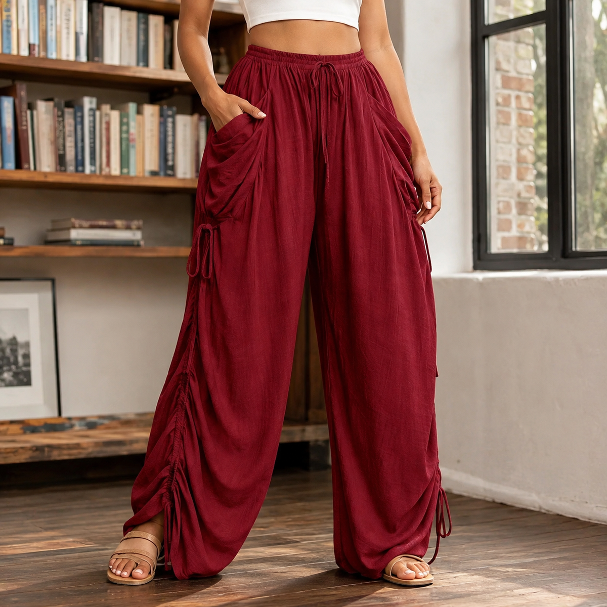 Caroline Ruched Harem Pants