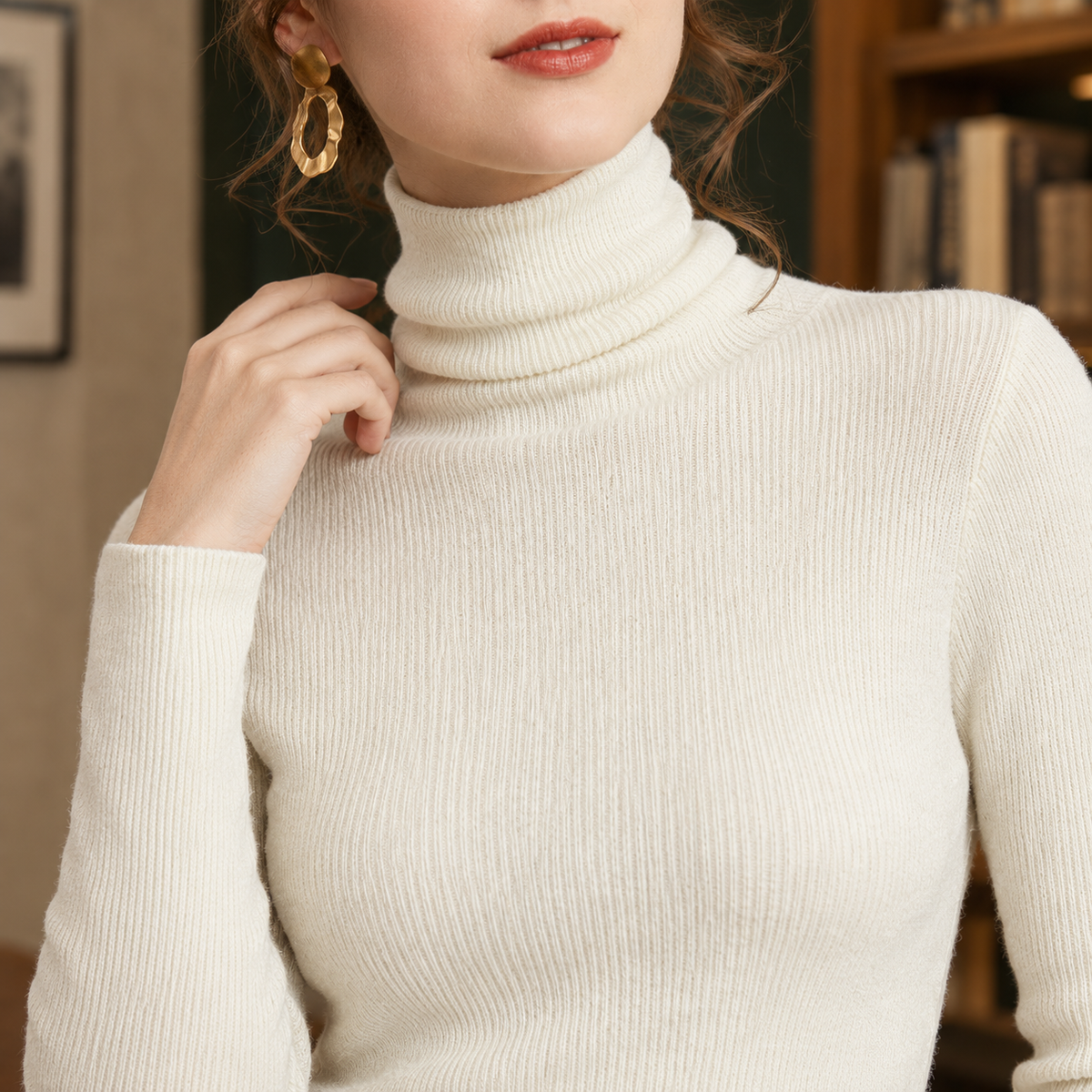 Etta Ribbed Turtleneck Sweater