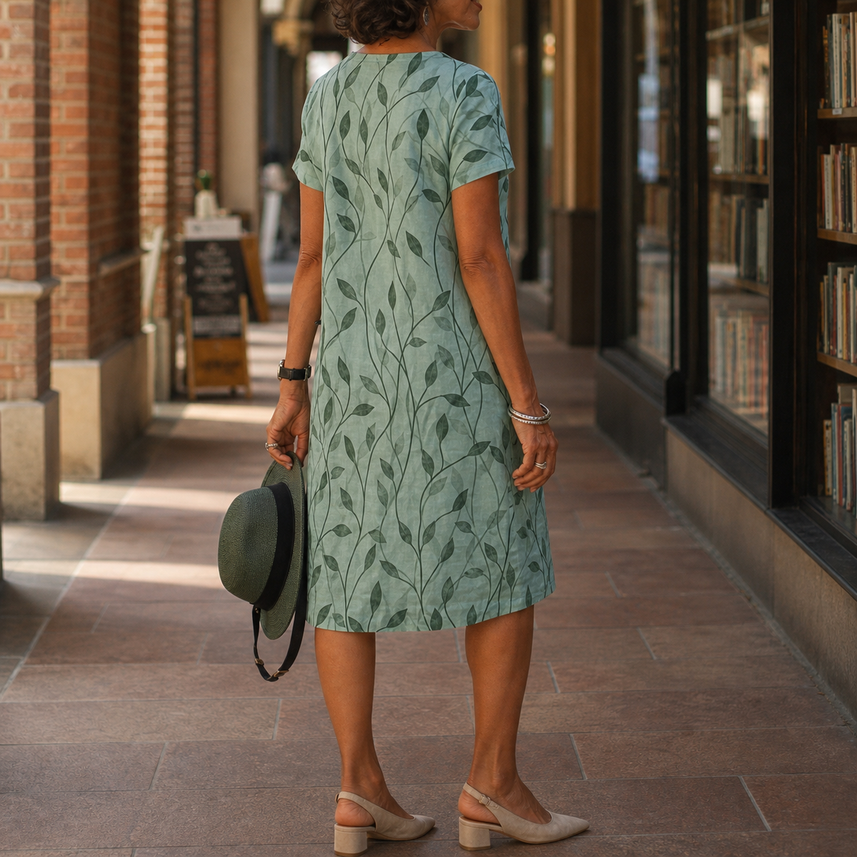 Phoebe Leaf Print Dress