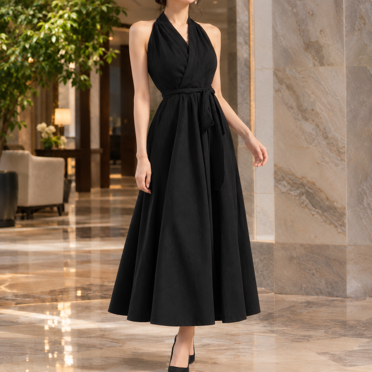 Quinn Halter Midi Dress