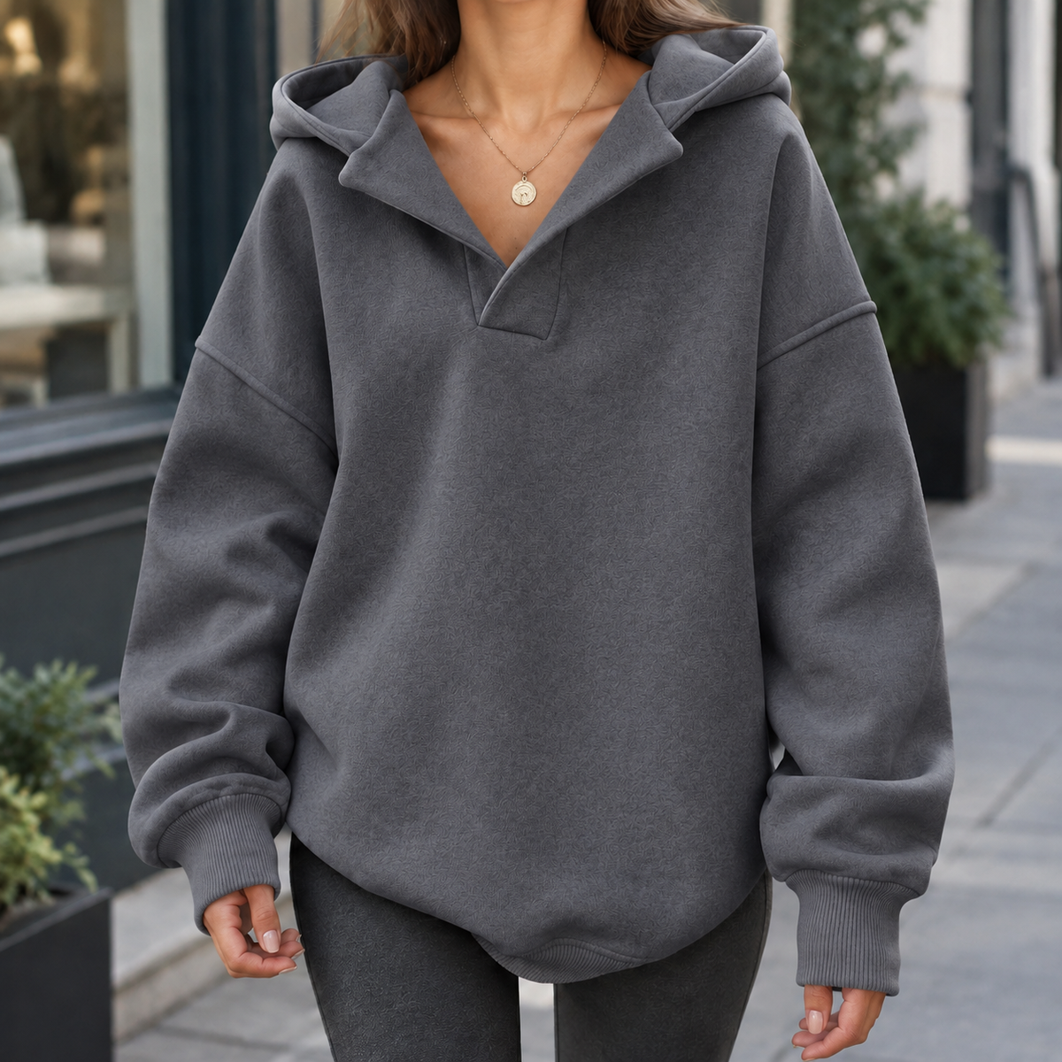 Celeste-Faye Collared Hoodie