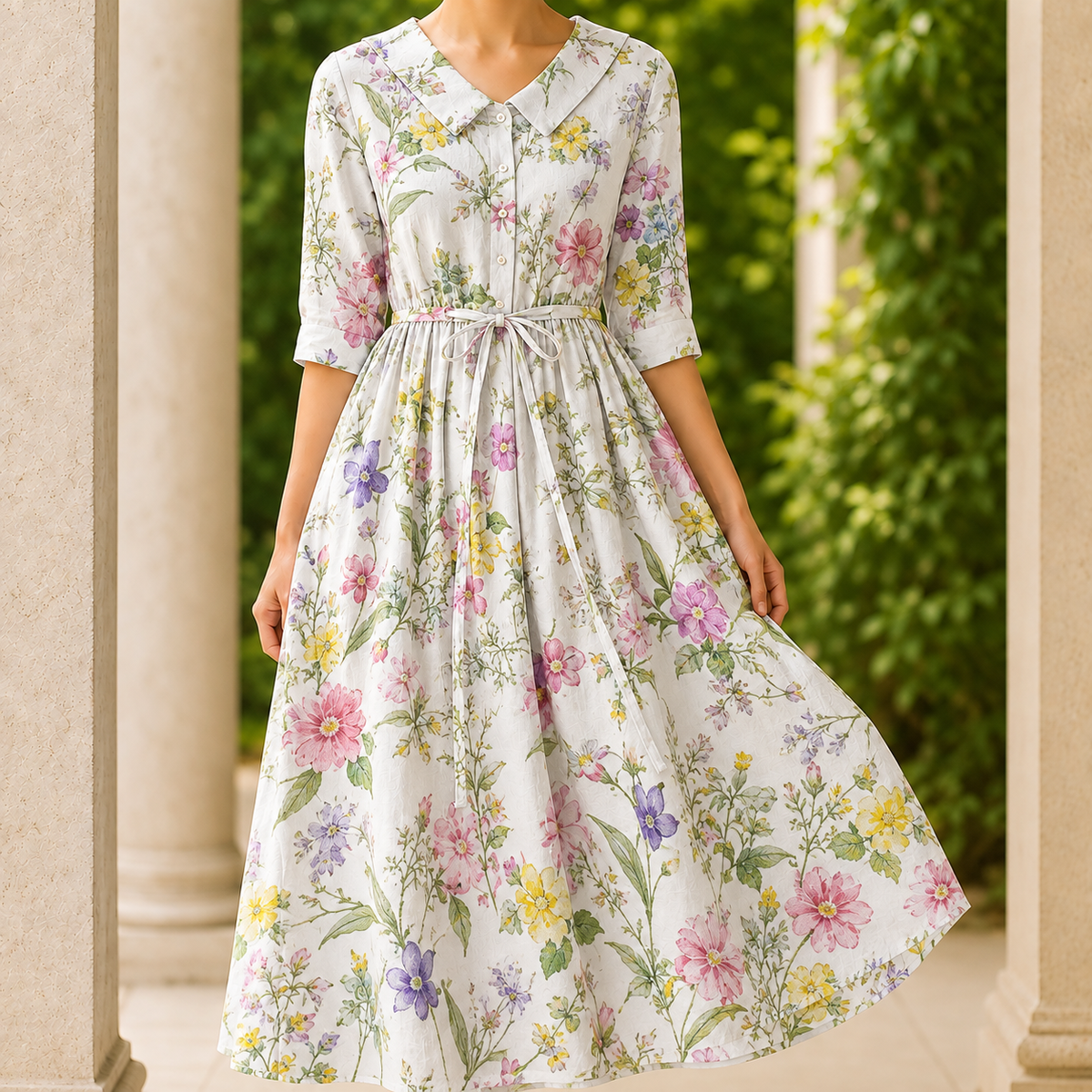 Matilda Belted Midi Dress