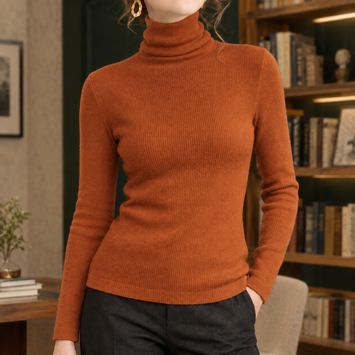 Etta Ribbed Turtleneck Sweater