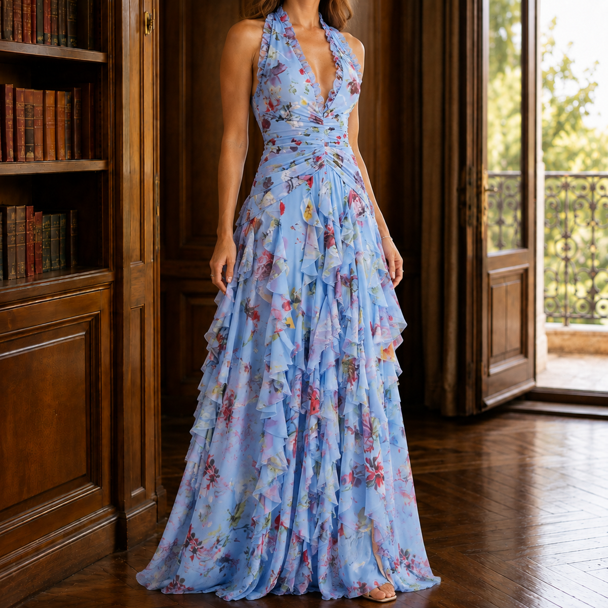 Marlene Ruffle Maxi Dress