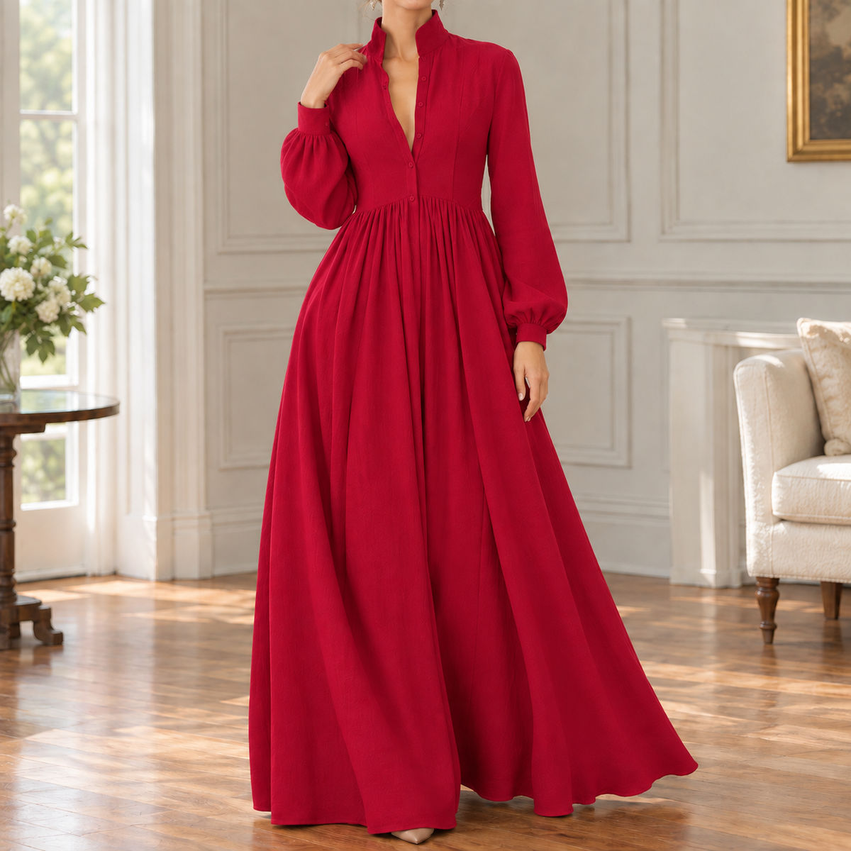 Priscilla-Skye Pleated Maxi Dress