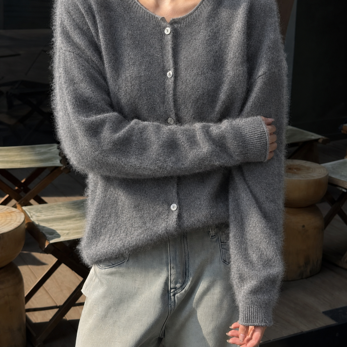 Amandine-June Brushed Cardigan