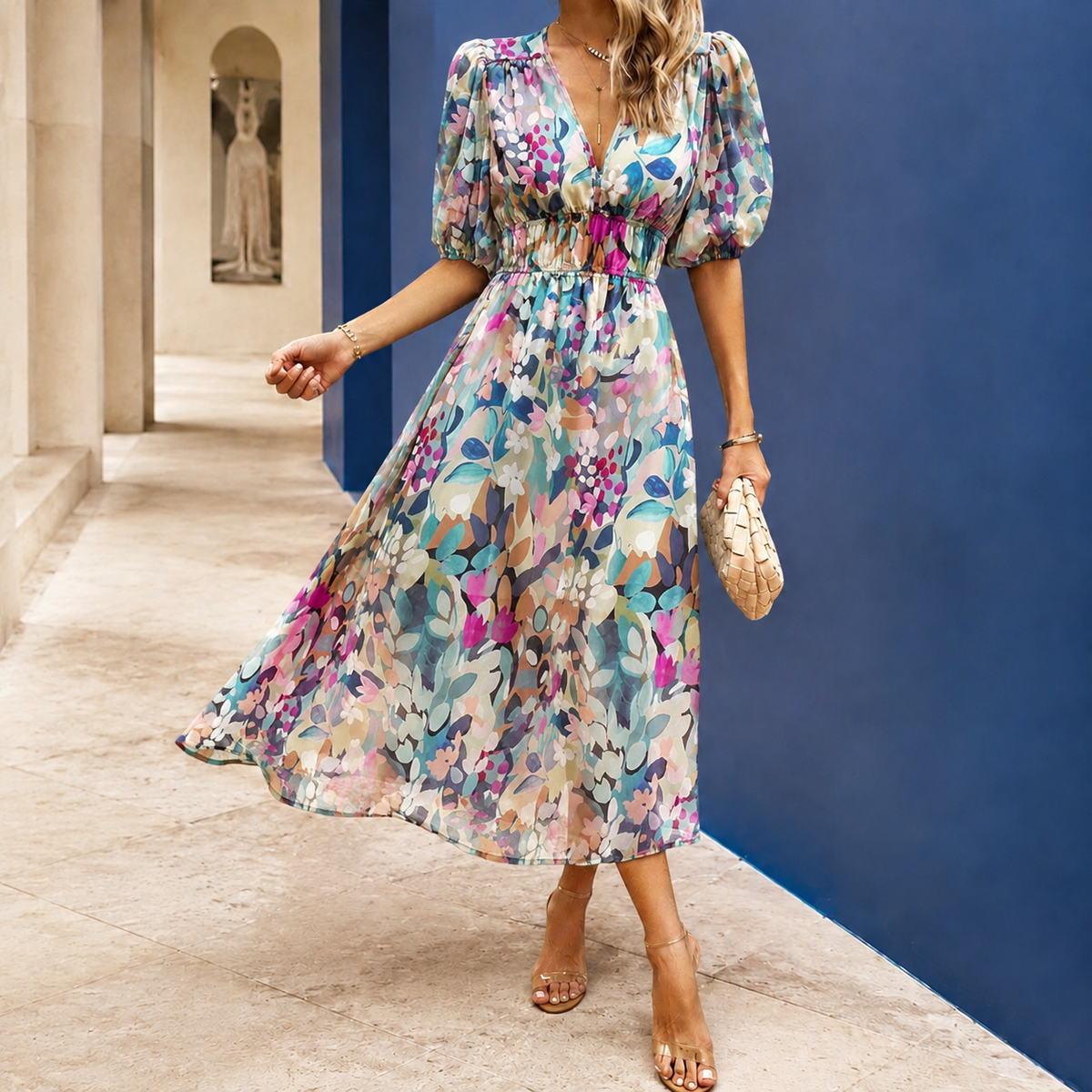 Dahlia Printed Maxi Dress