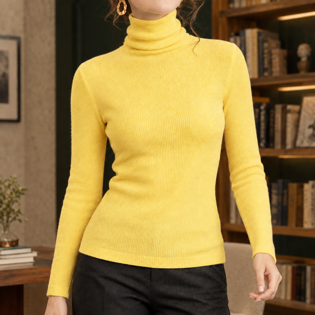 Etta Ribbed Turtleneck Sweater