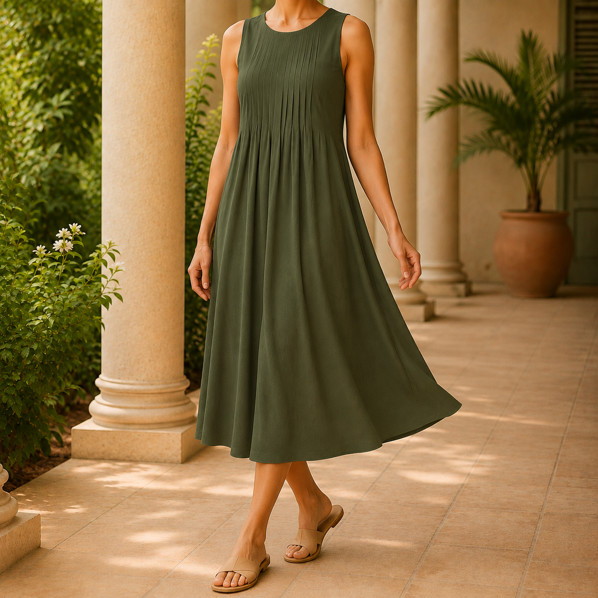 Penelope-Faye Pleated Midi Dress