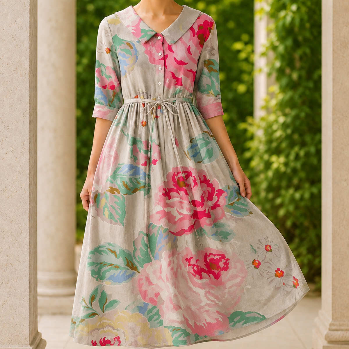 Matilda Belted Midi Dress