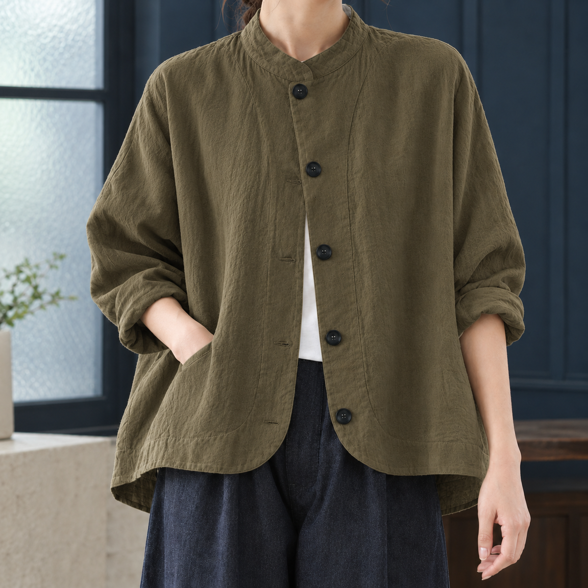 Stella-Marie Stand Collar Jacket
