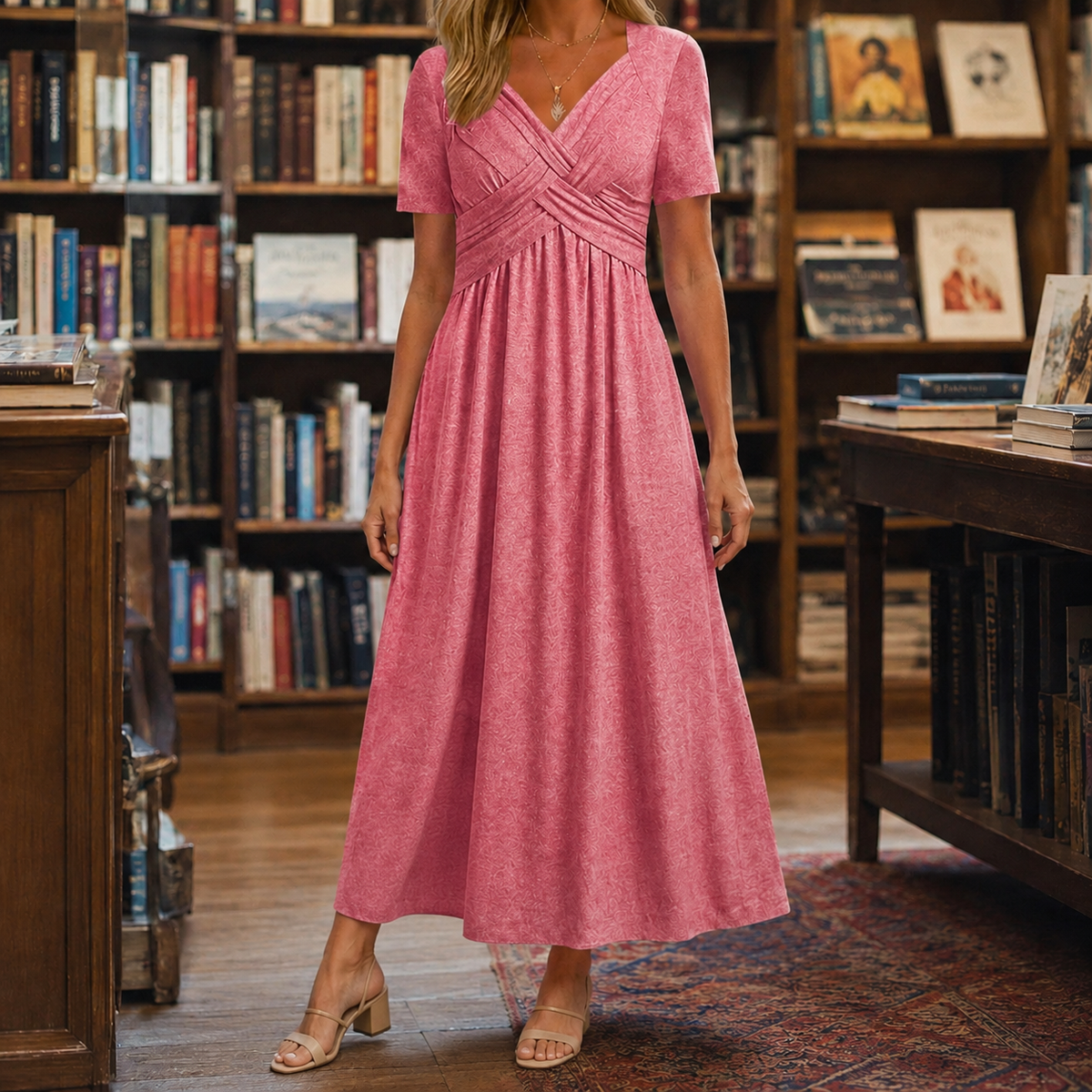 Mireille-Jane Surplice Midi Dress