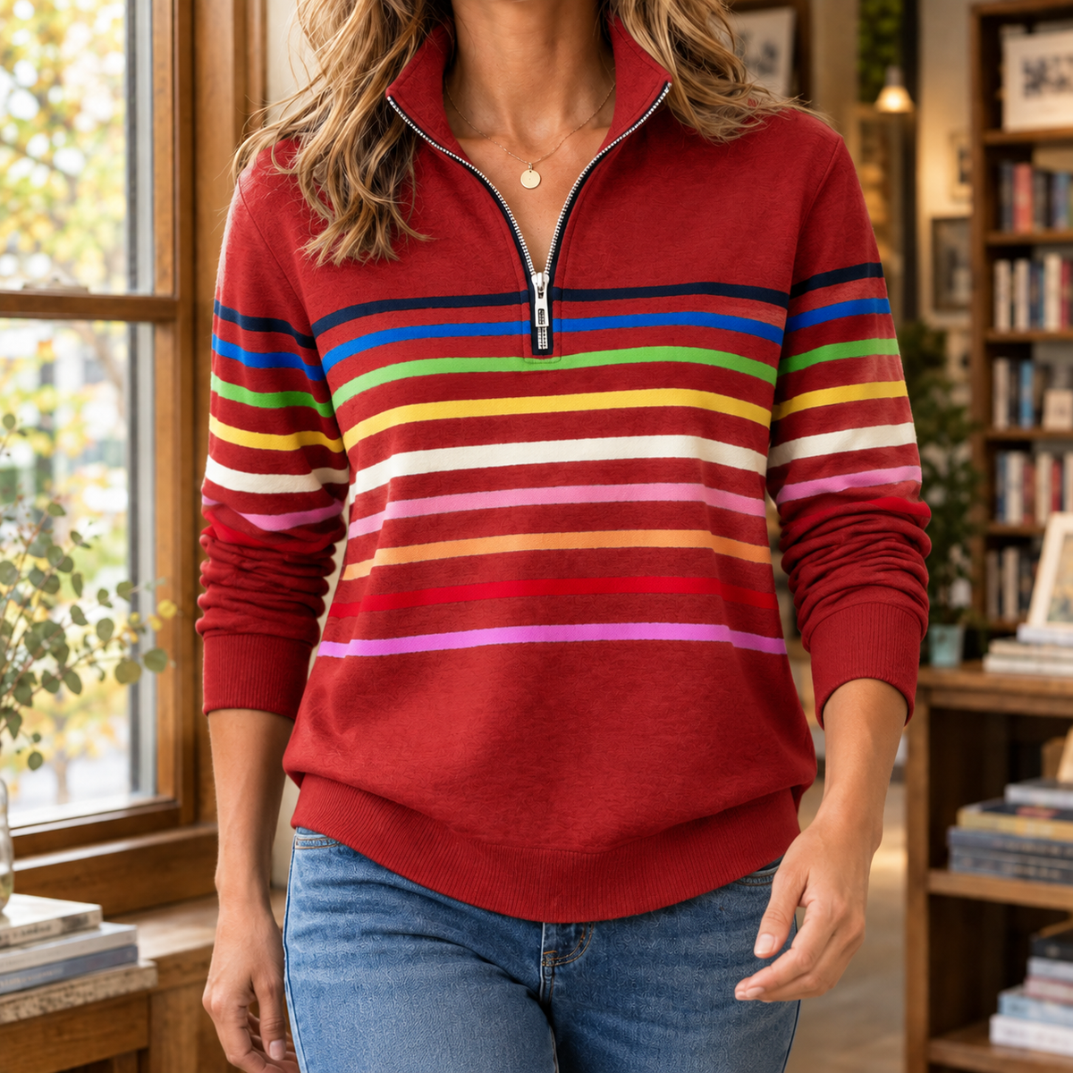Adriana-Kate Quarter Zip Sweater