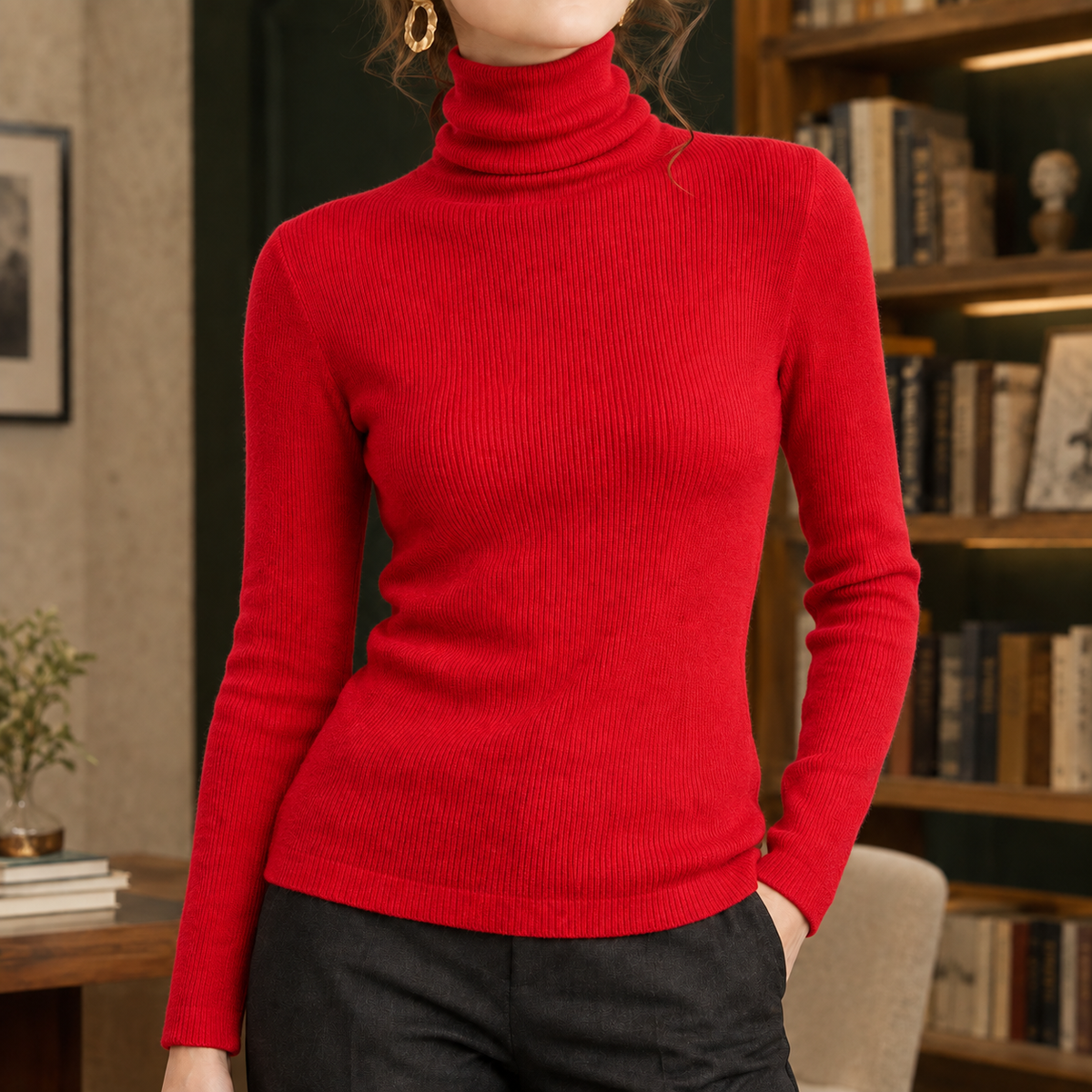 Etta Ribbed Turtleneck Sweater